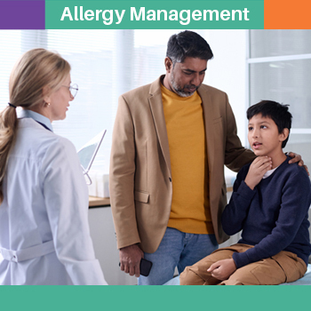 Allergy Management with doctor with dad and son